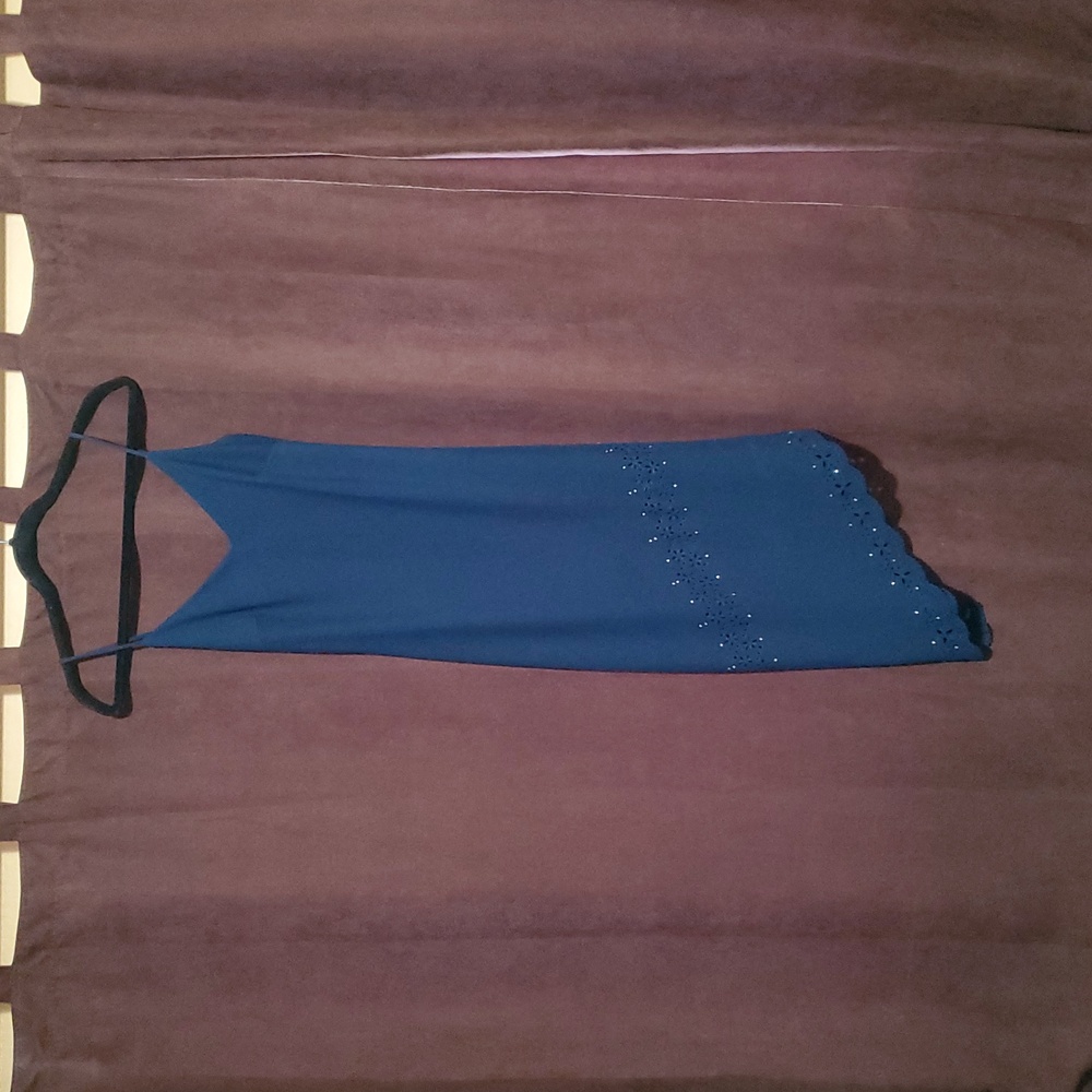 Rampage Asymmetrical Navy Blue Slip Dress